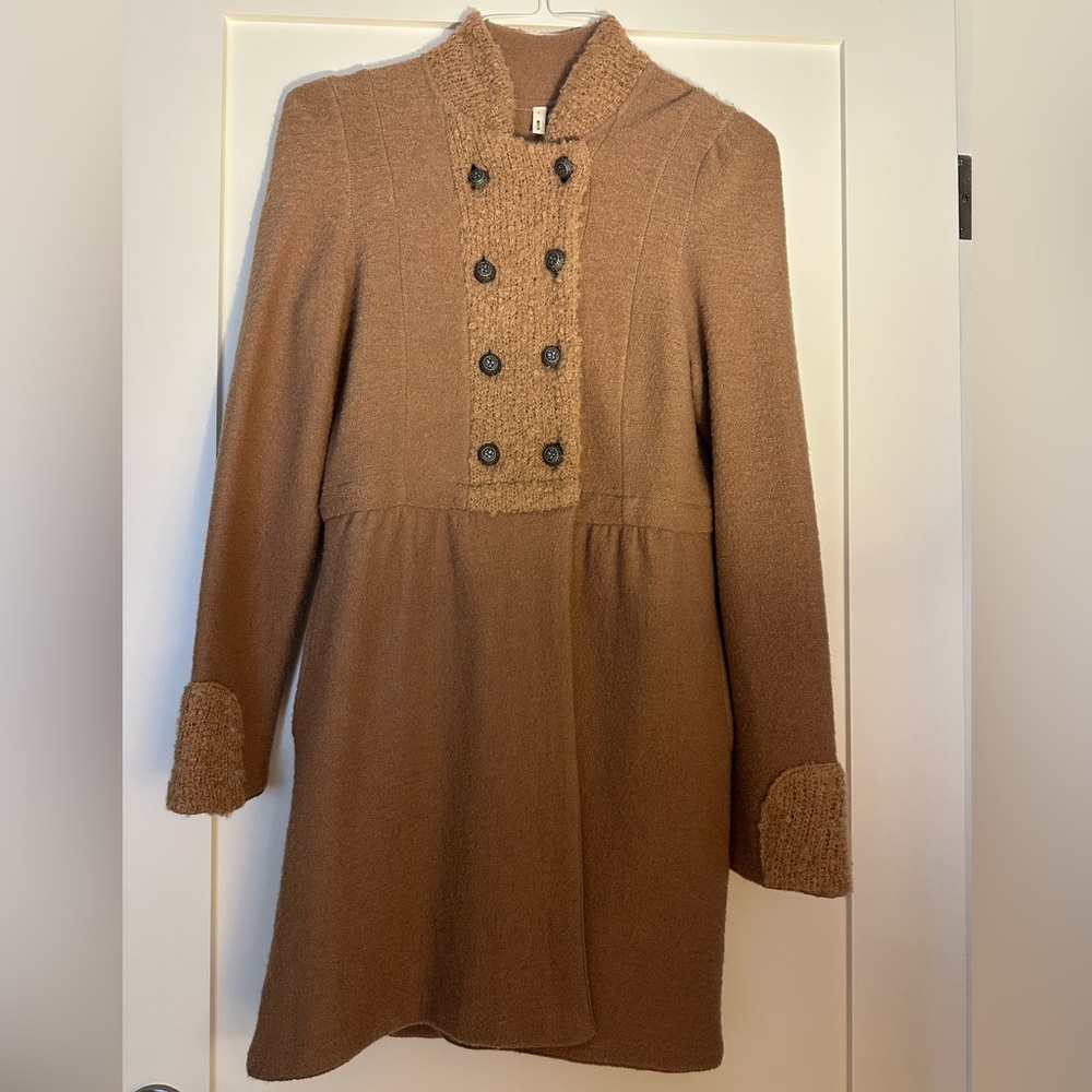 Moth Brown Cardigan Sweater with Tailored Silhouette
